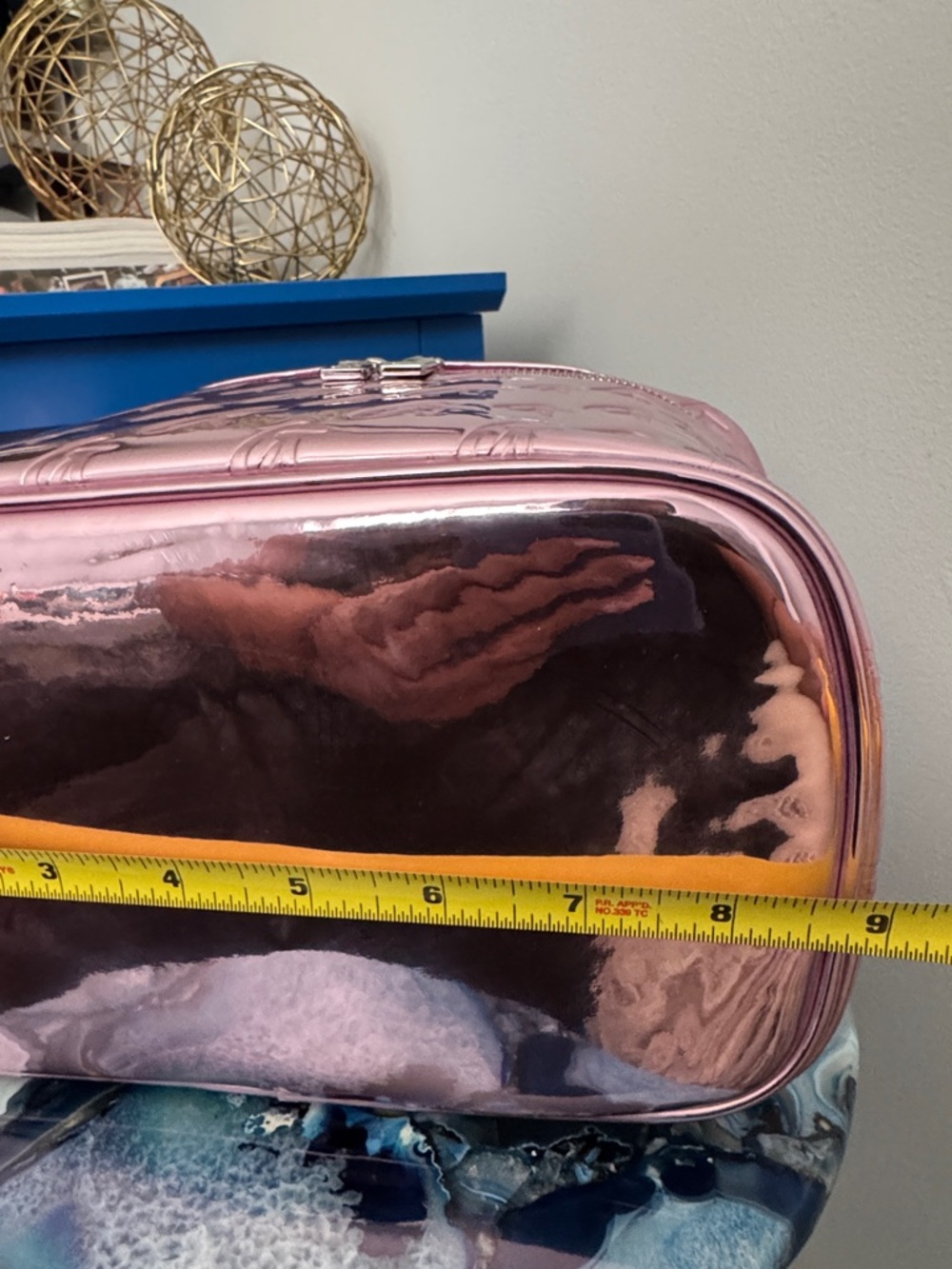 Glam-Aholic Metallic Pink Mirror Embossed Vanity Bag - Picture 8 of 10